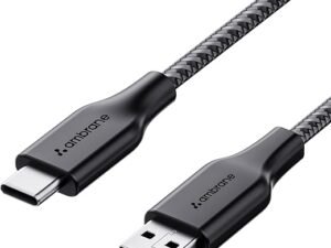 Ambrane Unbreakable 3A Fast Charging 1.5m Braided Type C Cable for Smartphones, Tablets & other Type C devices, 480Mbps Data Sync, Quick Charge 3.0...