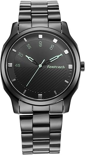 Fastrack Stunners Quartz Analog Black Dial Stainless Steel Strap Watch for Guys - NT3255NM02