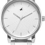 Fastrack Stunners Quartz Analog White Dial Silver Metal Strap Watch for Guys - 3278SM04