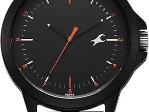Fastrack Tees Urbanique Quartz Analog Black Dial Silicon Strap Watch for Unisex-38024PP79W/NT38024PP79W