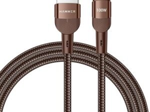 HAMMER 100W 5A USB to Type-C for OnePlus with WARP/VOOC/FLASH support, Super Fast Charging Cable,1.2M Nylon Braided,Tangle free,480Mbps Data...