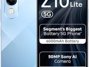 iQOO Z10 Lite 5G (Titanium Blue, 6GB RAM, 128GB Storage) | 6000 mAh Battery | Dimensity 6300 5G Processor with 433K+* AnTuTu Score | IP64 Rated &...