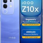 iQOO Z10x 5G (Ultramarine, 8GB RAM, 128GB Storage) | 6500 mAh Large Capacity Battery | Dimensity 7300 Processor | Military-Grade Durability