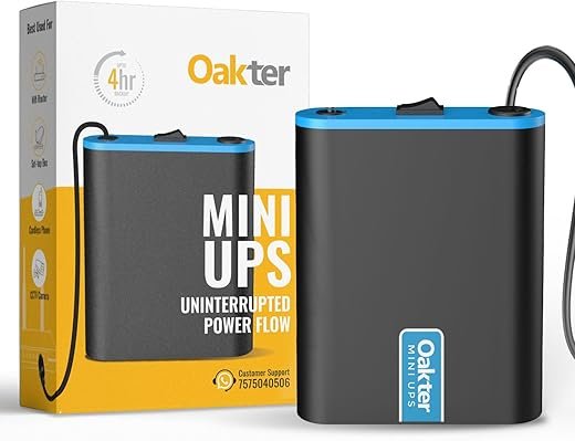 Oakter Mini UPS for 12V WiFi Router Broadband Modem | Backup Upto 4 Hours | WiFi Router UPS Power Backup During Power Cuts | UPS Broadband Modem...