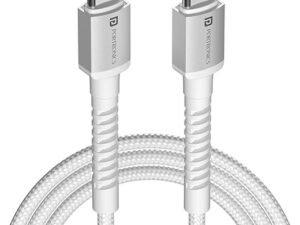 Portronics Konnect X 60W Type C to Type C Unbreakable Nylon Braided Cable, 2M Fast Charging Cable for iPhone 15 series, iPad, Samsung Galaxy &...
