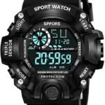 SELLORIA Silicone Digital Watch Shockproof Multi-Functional Automatic Black Color Strap Waterproof Digital Sports Watch for Mens Kids Watch for...