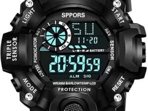 SELLORIA Silicone Digital Watch Shockproof Multi-Functional Automatic Black Color Strap Waterproof Digital Sports Watch for Mens Kids Watch for...