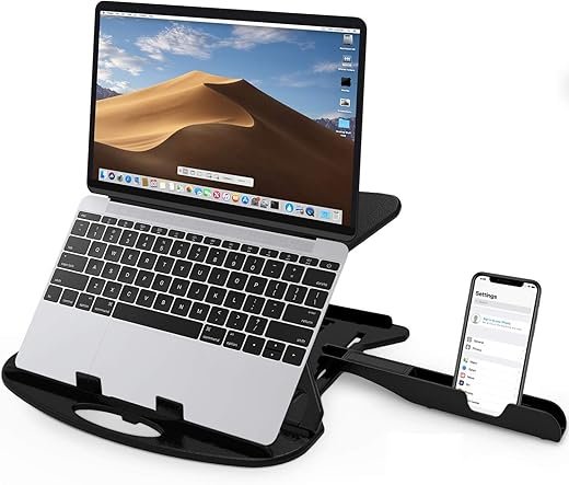 STRIFF Adjustable Laptop Tabletop Stand Patented Riser Ventilated Portable Foldable Compatible with MacBook Notebook Tablet Tray Desk Table Book...